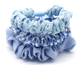 Set van 3 scrunchies (blauw)