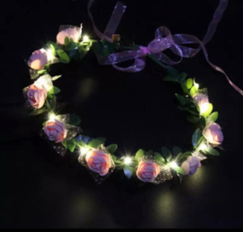 Haarband met (led) lichtjes (Zalm)