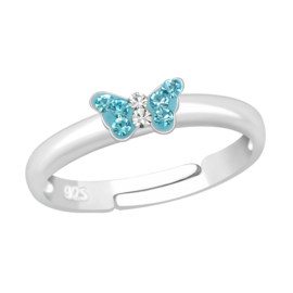 Ring met kleine blauwe vlinder