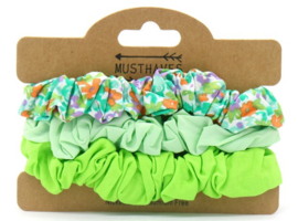 Set van 3 scrunchies (Groen)
