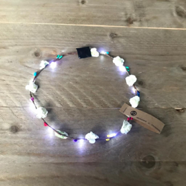 Haarband met (led) lichtjes (Wit)