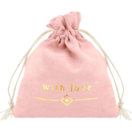 Sieradenzakje 'whit love' (vintage pink)