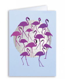 Forever Cards Laser-Cut Card - Pink Flamingos
