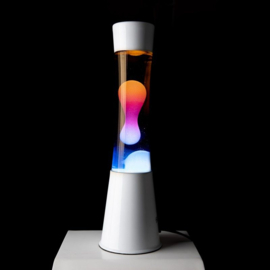 Lava Lamp Fisura tower  - witte voet met 3 kleuren fles