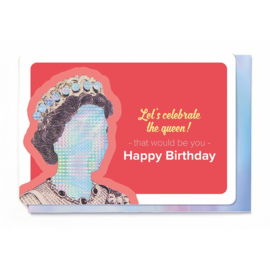 Kaart + enfelop Queen / verjaardag