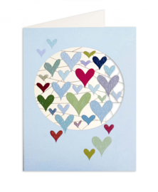 Forever Cards Laser-Cut Card - Colourfull Hearts