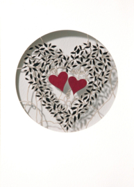 Forever Cards Laser-Cut Card - 2 Hearts & Leaves