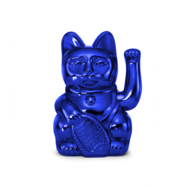 Lucky cat Donkey / shiny blauw / groot in cadeaukoker