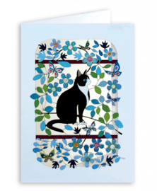 Forever Cards Laser-Cut Card - Black And White Cat