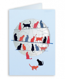Forever Cards Laser-Cut Card - Cats Red/Black/Grey