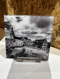 Onderzetter Grote markt Nijmegen Zwart wit