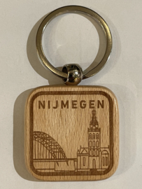 Sleutelhanger Nijmegen 4kant hout 4.5cm