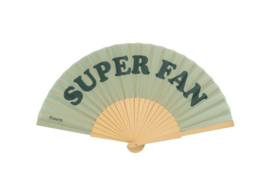 Hand fan / waaier  Wood & Textile Super Fan