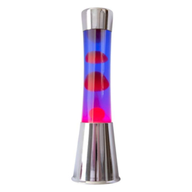 Lamp Lava - Chrome metal base / purple liquid / red lava 