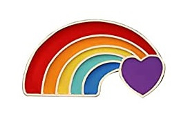 Pin regenboog hart paars