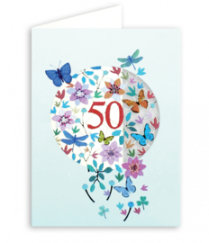 Forever Cards Laser-Cut Card - Floral Age 50