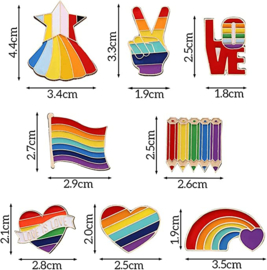 Pin regenboog hart paars