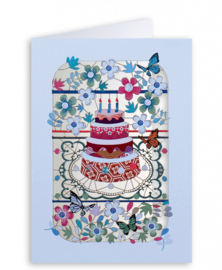 Forever Cards Laser-Cut Card - Birthday Cake & Flowers