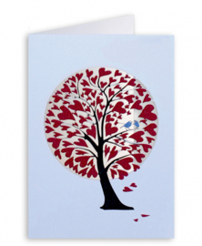 Forever Cards Laser-Cut Card - Red Heart Tree