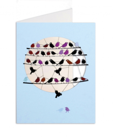 Forever Cards Laser-Cut Card - Flock Of Multicoloured Birds