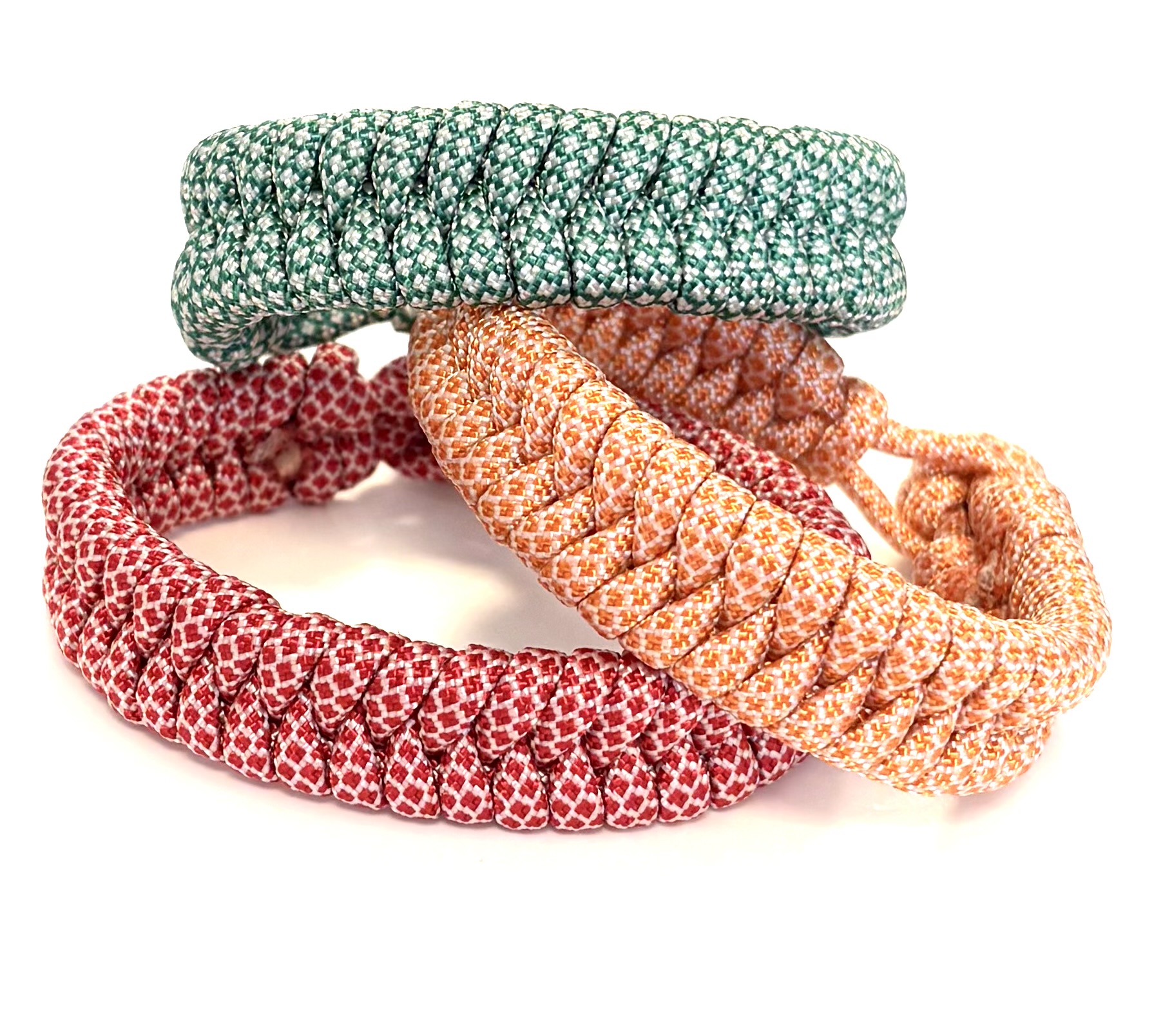Heren armband paracord groen/wit