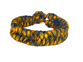 Heren armband gevlochten paracord zwart/grijs/oranje