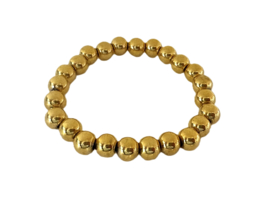 Armband stainless steel gouden kralen medium
