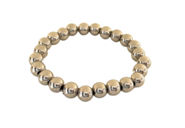 Heren armband stainless steel zilveren kralen