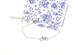 Armband fietsje zilver