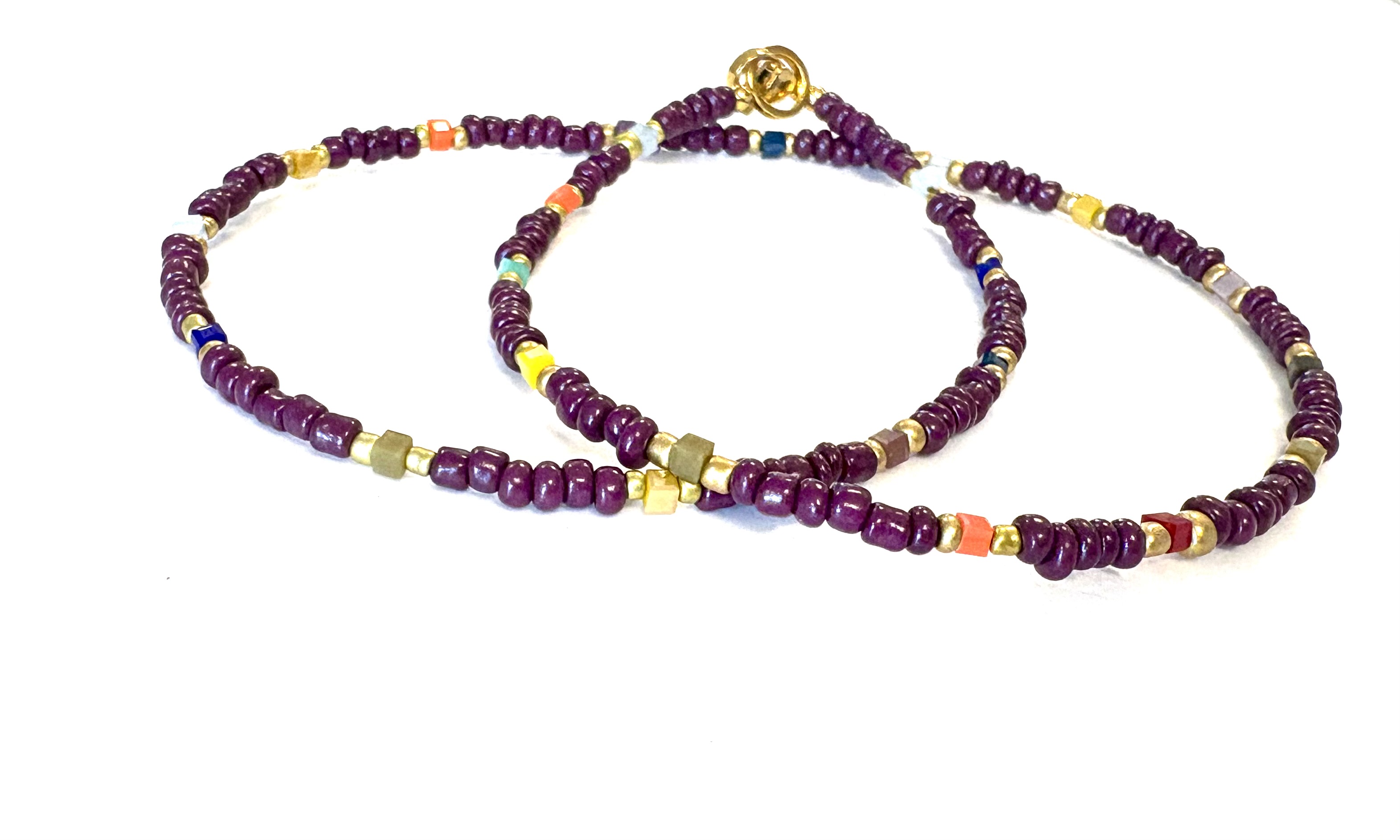 Ketting paars met kristal