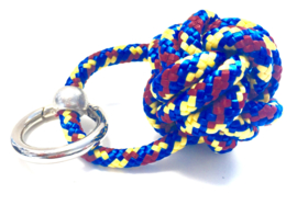 Sleutelhanger scheepsknoop paracord blauw/bruin/geel