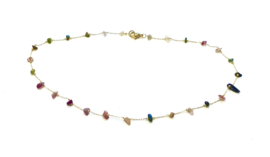 Ketting goud/edelsteentjes mix