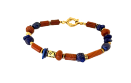 Armband rode Jaspis/Lapis Lazuli