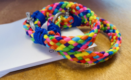 Heren armband paracord regenboog