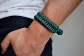 Heren armband gevlochten paracord leger groen