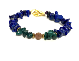 Armband natuursteen Lapis en Malachiet