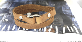 Heren armband harpsluiting naturel