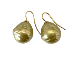 Barok parel oorbellen goud/goud