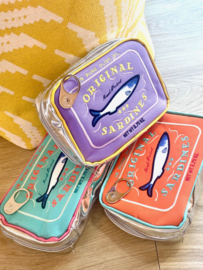 Toilettas sardientjes in blik turquoise