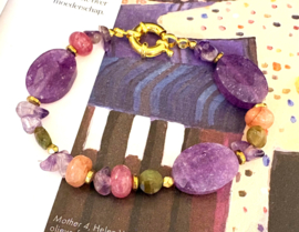 Armband natuursteen en Amethist