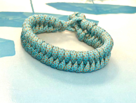Heren armband gevlochten paracord turquoise