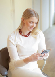 Ketting chipstone agaat barok parel