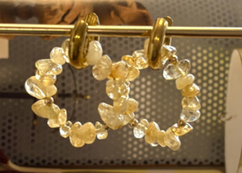 Oorringen natuursteen citrien