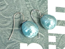 Vermeer parel oorbellen ocean blue/zilver