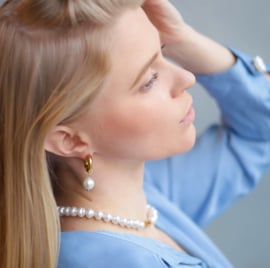 Earrings gold Mallorca pearl