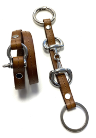 Sleutelhanger paardenbit cognac