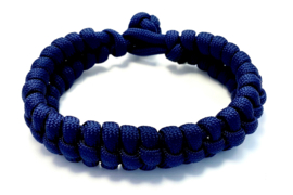 Heren armband gevlochten paracord blauw