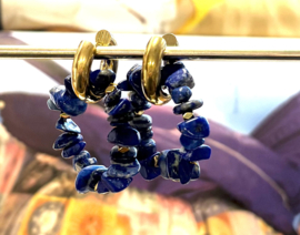 Oorringen natuursteen lapis lazuli