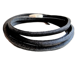 Heren armband zwart leren koord met magneetslot