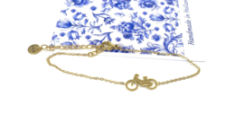 Armband fietsje goud